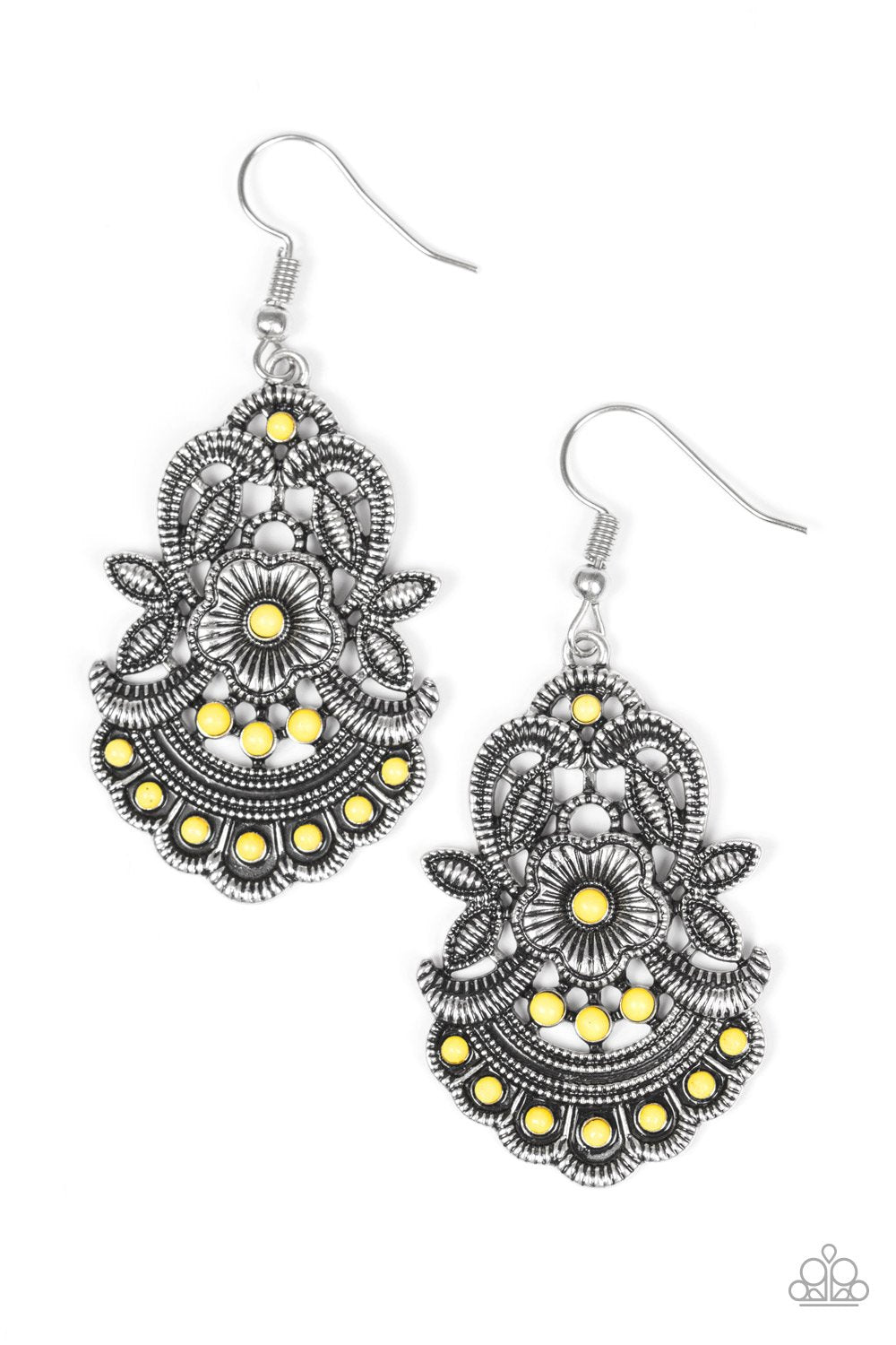 Paparazzi Earring ~ Blooming Bora Bora - Yellow