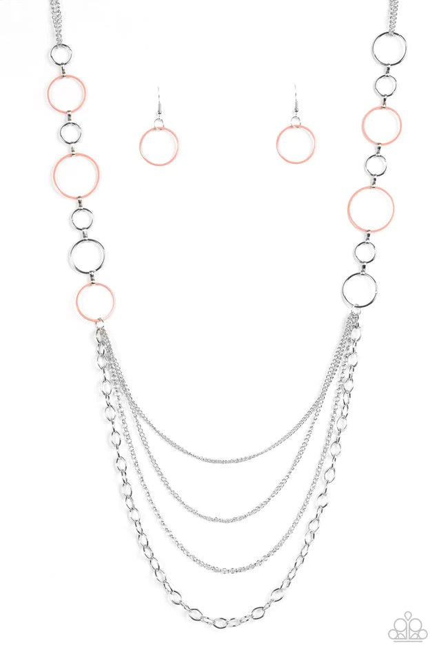 Collar Paparazzi ~ Circo Industrial - Naranja