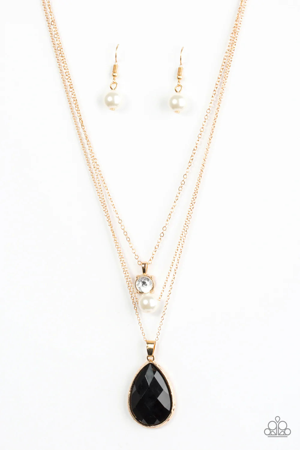 Paparazzi Necklace ~ Midnight Martinis - Gold