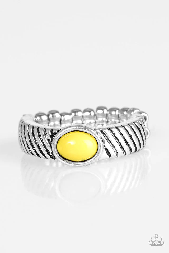 Anillo Paparazzi ~ Zebra Zen - Amarillo