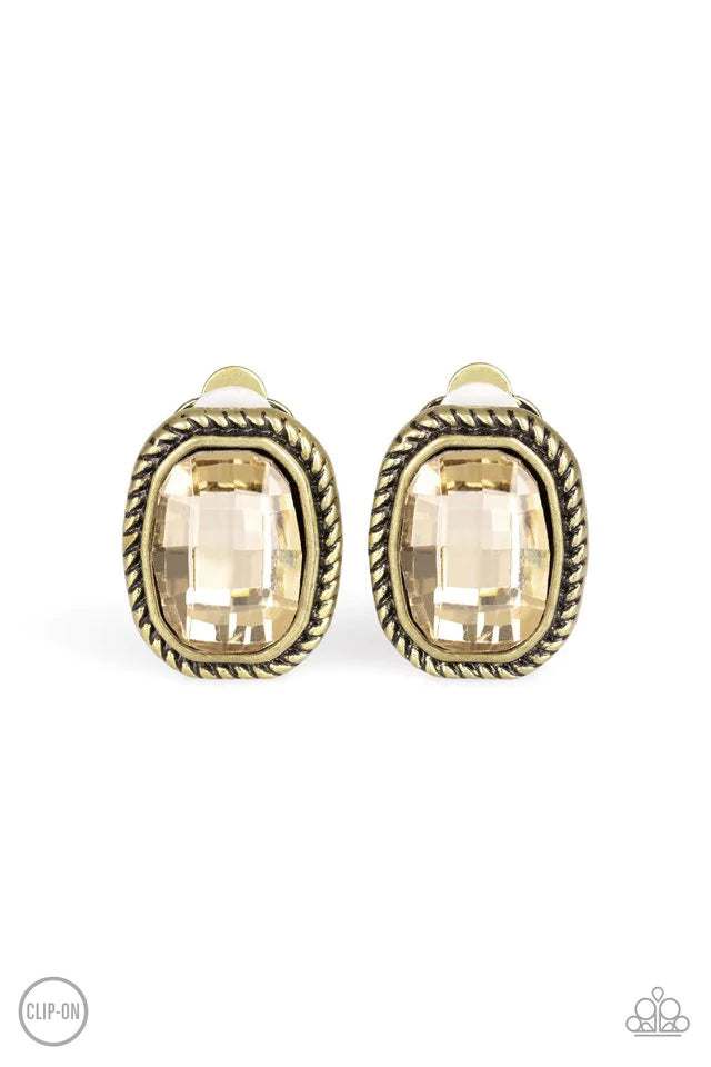 Paparazzi Earring ~ Beam Dream - Brass