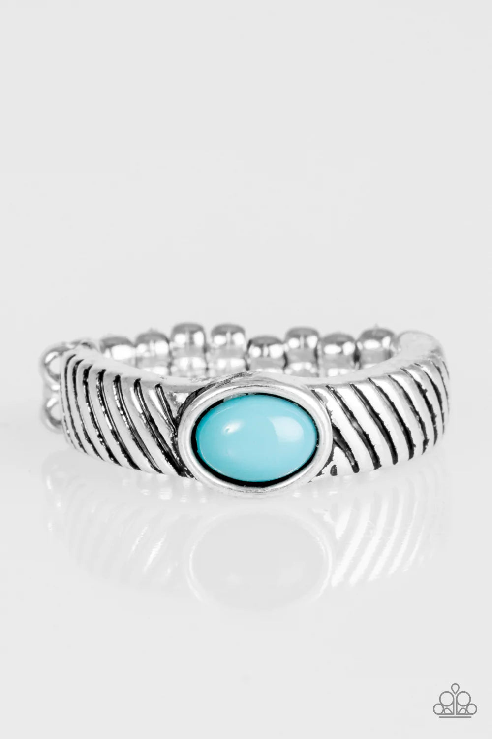 Anillo Paparazzi ~ Zebra Zen - Azul