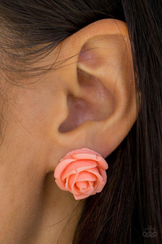 Pendientes Paparazzi - Rose Roulette - Naranja