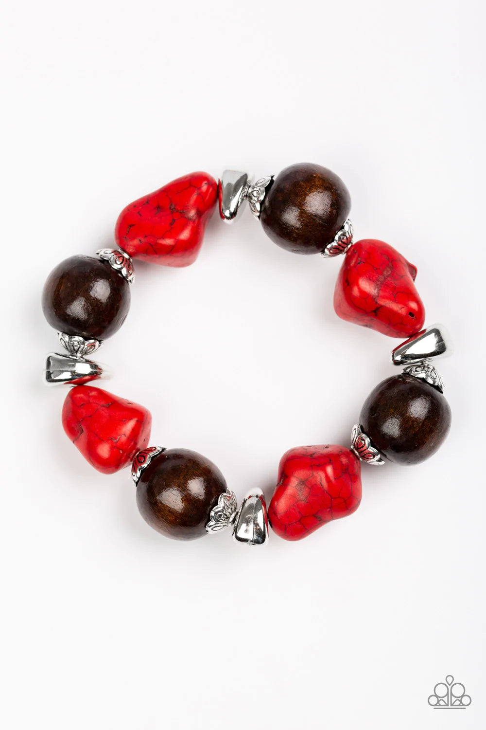 Paparazzi Bracelet ~ Gorgeously Grounded - Red