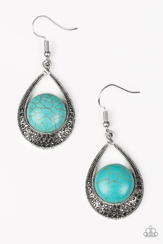 Paparazzi Earring ~ Richly Rio Rancho - Blue