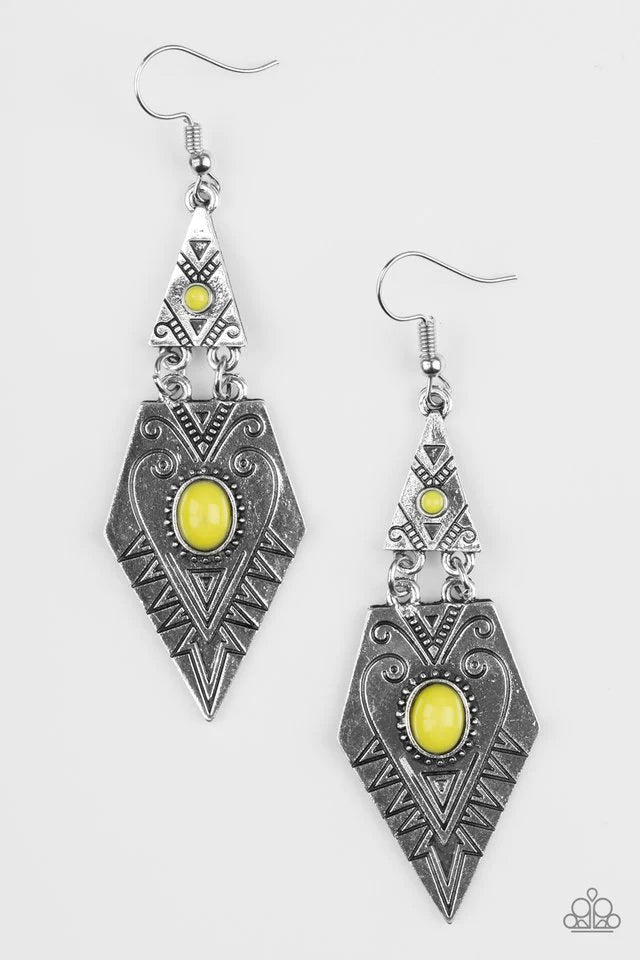 Paparazzi Earring ~ Drifting Dunes - Yellow
