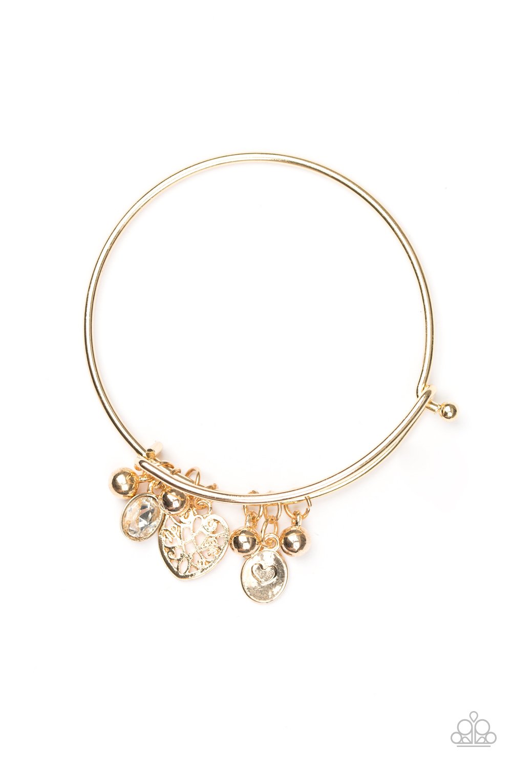 Pulsera Paparazzi ~ Hampton Hearts - Oro