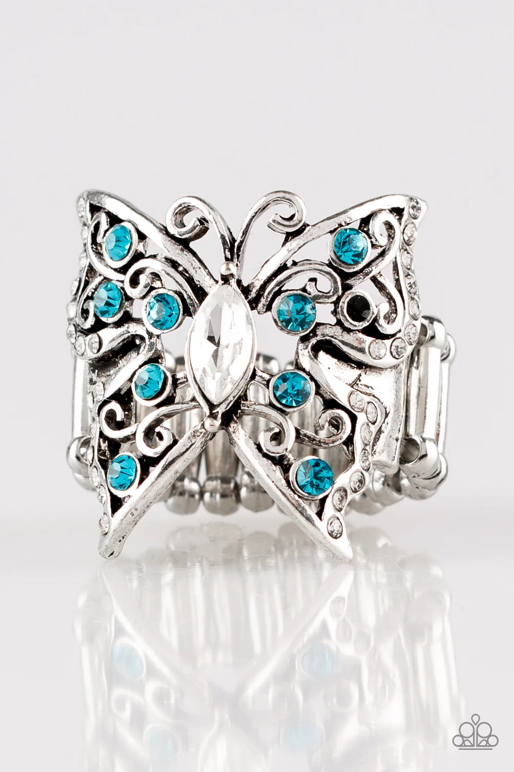 Anillo Paparazzi ~ Butterfly Bliss - Azul