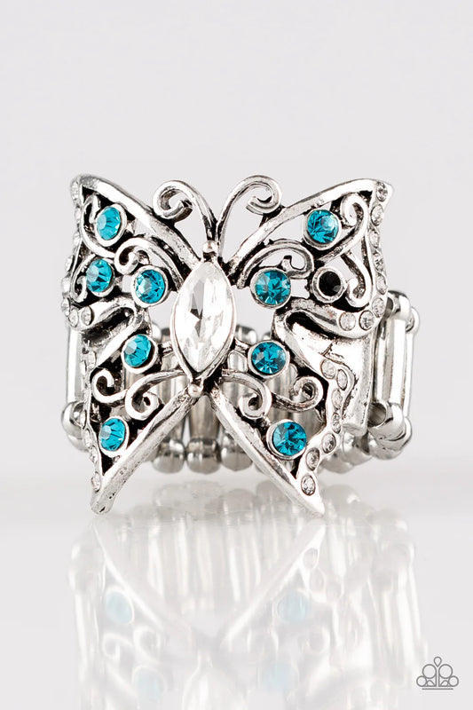 Paparazzi Ring ~ Butterfly Bliss - Blue