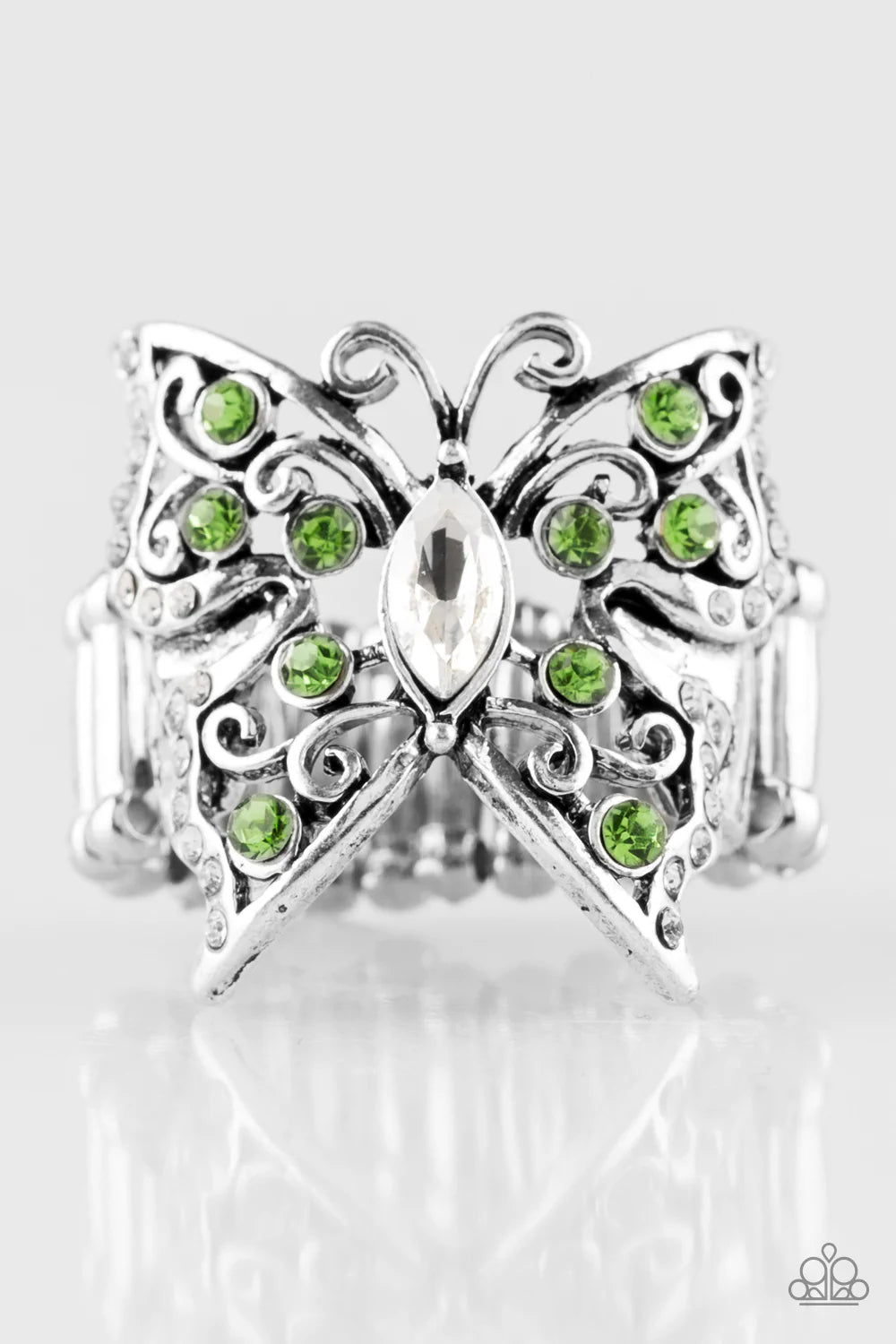 Anillo Paparazzi ~ Butterfly Bliss - Verde