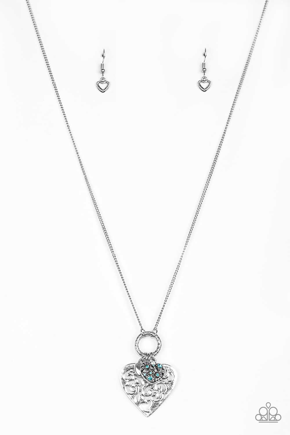 Paparazzi Necklace ~ Bountiful Hearts - Blue