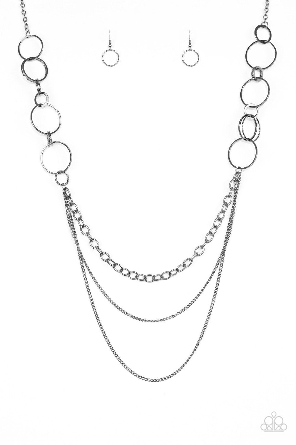 Paparazzi Necklace ~ RING Down The House - Black