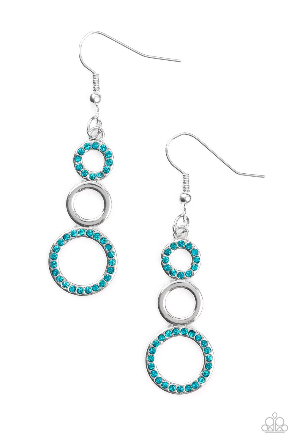 Paparazzi Earring ~ Bubble Bustle - Blue