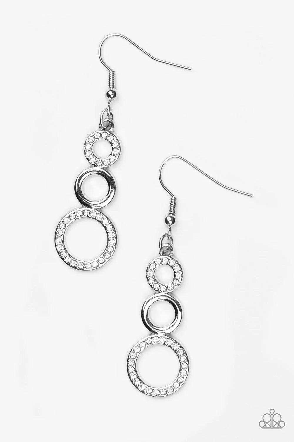 Paparazzi Earring ~ Bubble Bustle - White