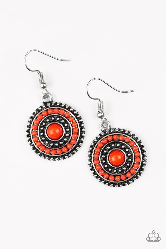 Paparazzi Earring ~ Rainbow Riviera - Red