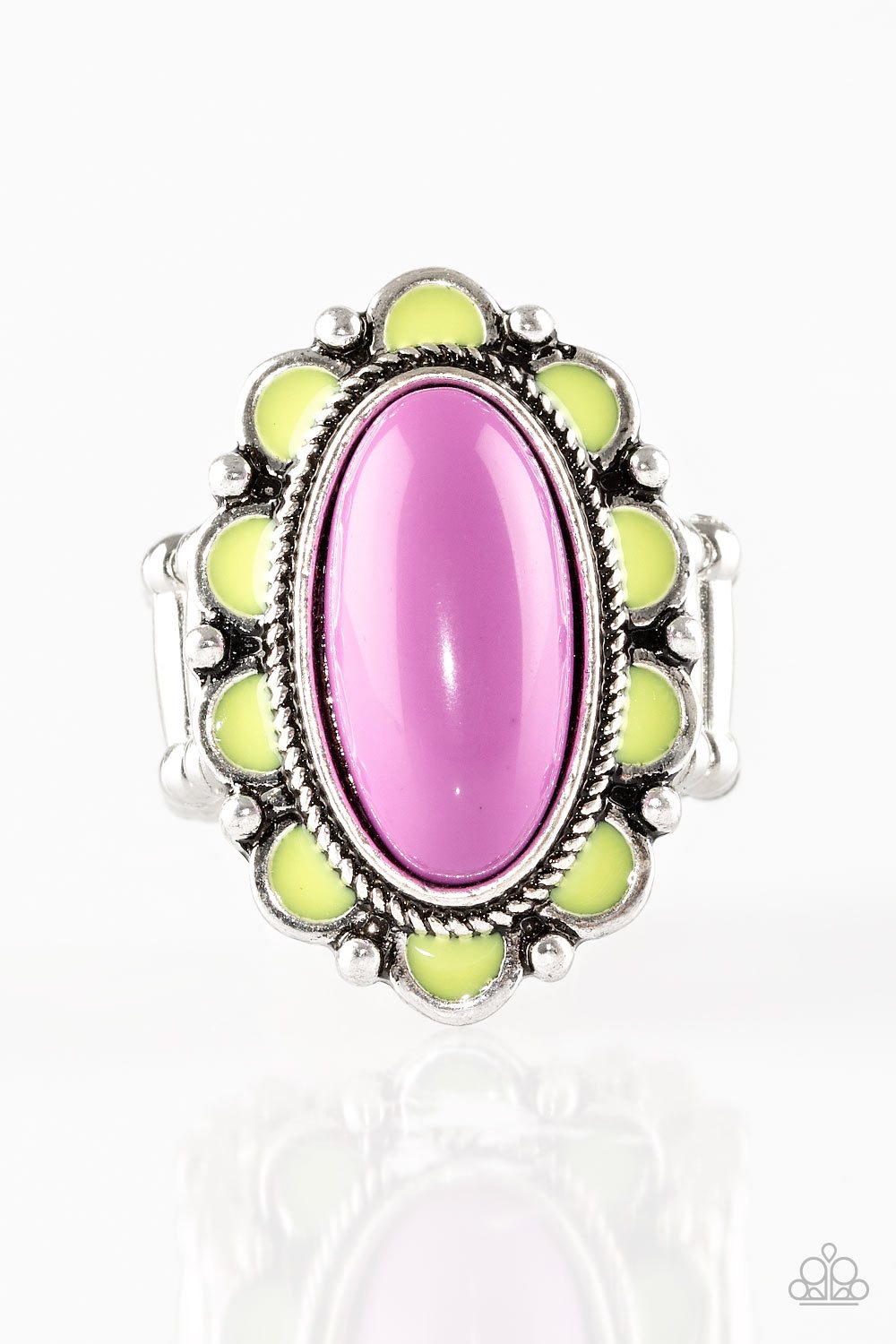 Anillo Paparazzi ~ Beach Bloom - Verde