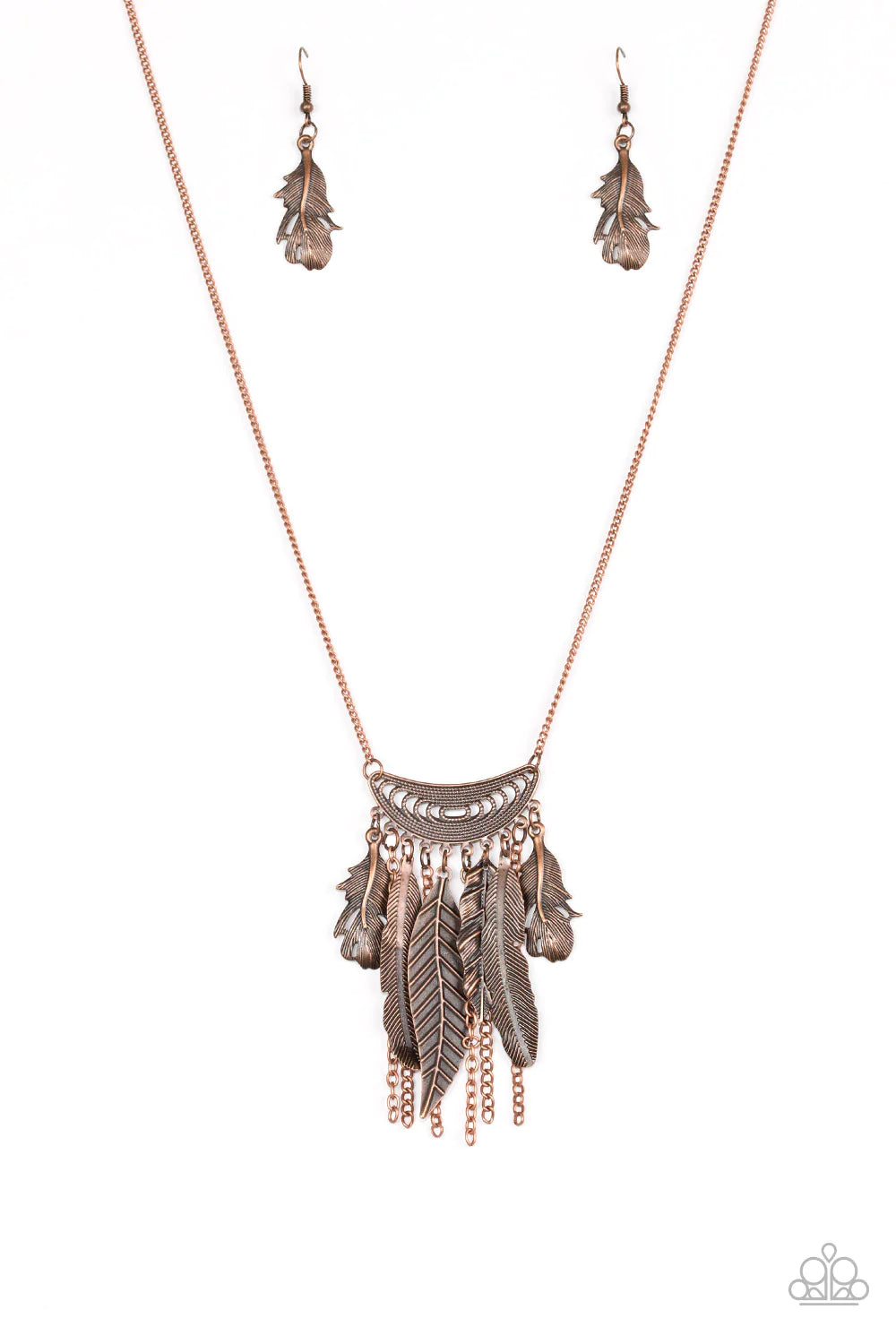 Collar Paparazzi ~ Plumas feroces - Cobre
