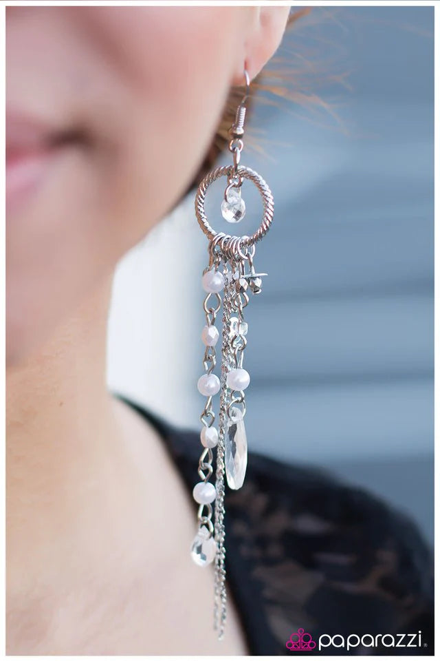 Paparazzi Earring ~ In the Long Run - White