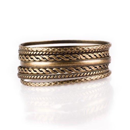 Paparazzi Bracelet ~ Rattle and Roll - Brass