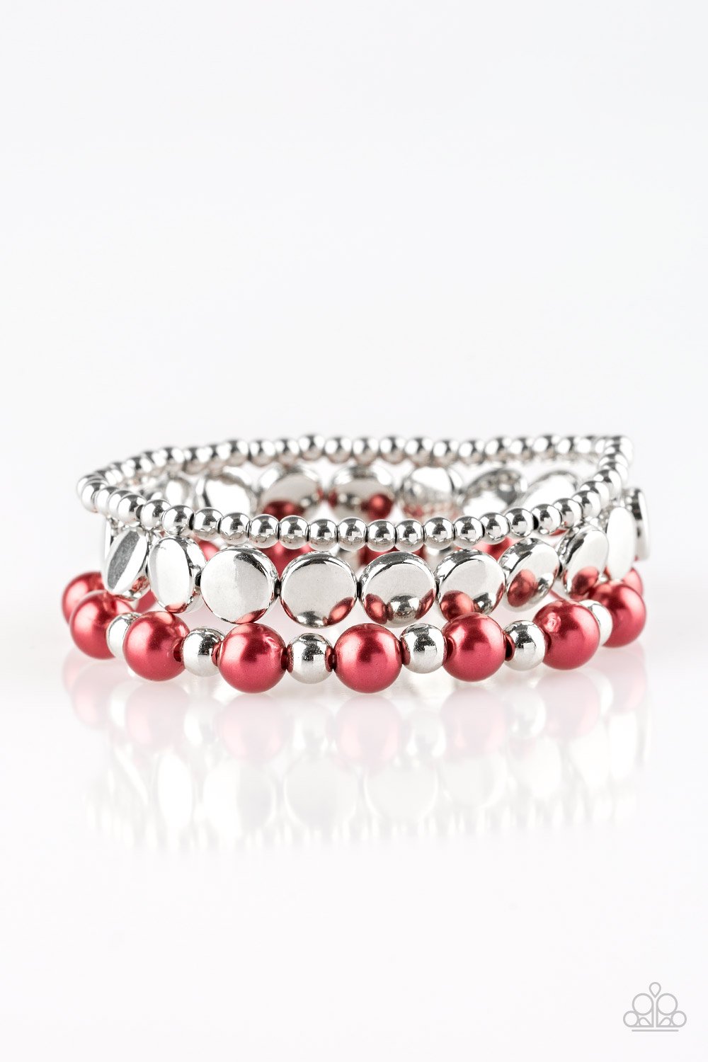 Paparazzi Bracelet ~ Girly Girl Glamour - Red