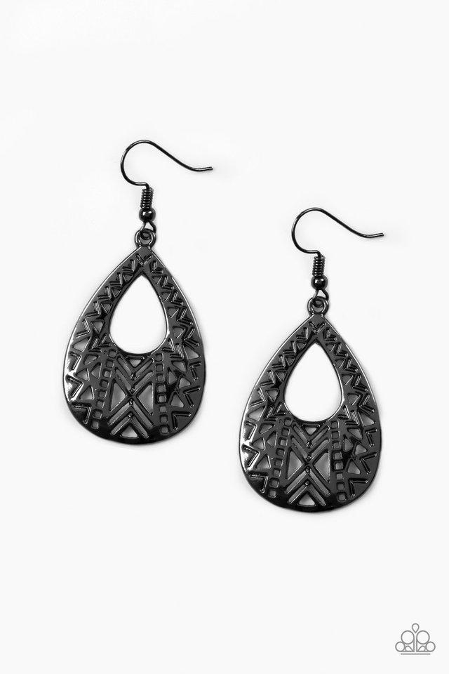Paparazzi Earring ~ Alpha Amazon - Black