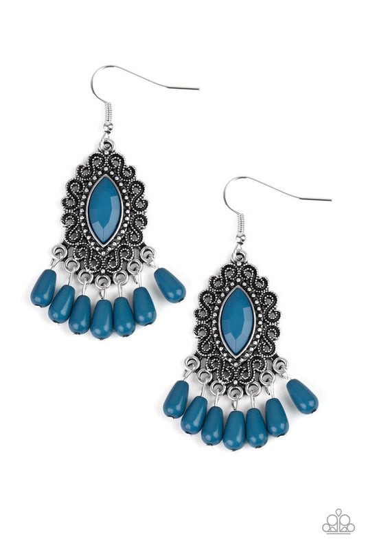 Private Villa - Blue - Paparazzi Earring Image