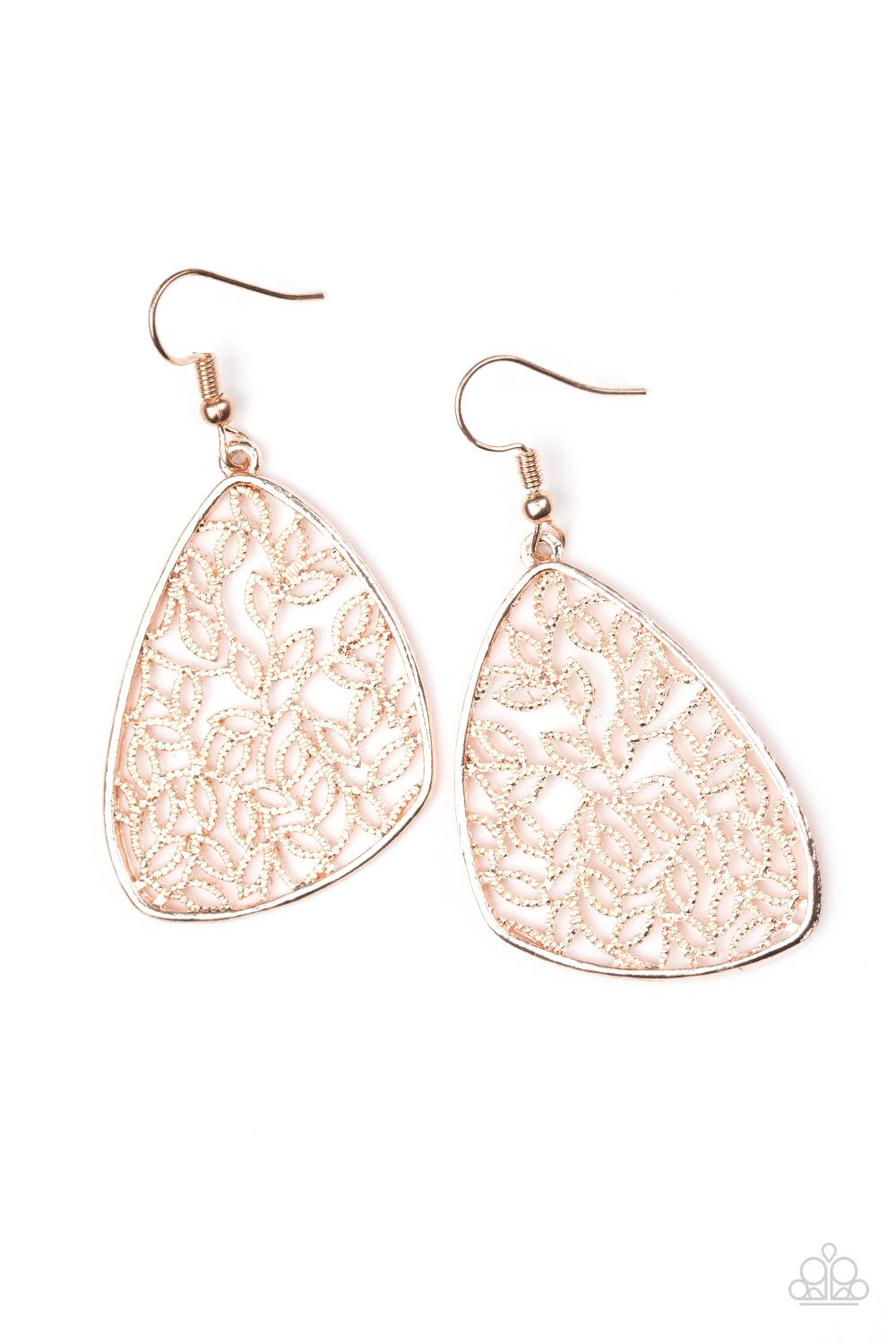 Paparazzi Earring ~ Time To LEAF - Rose Gold