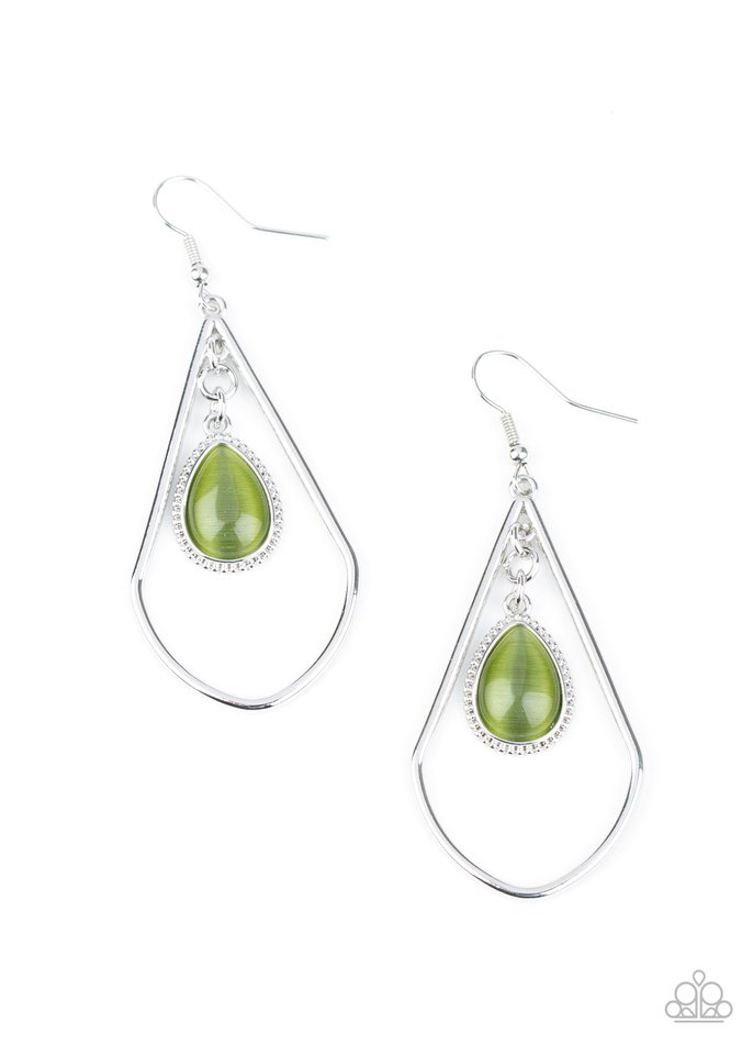 Ethereal Elegance - Green - Paparazzi Earring Image