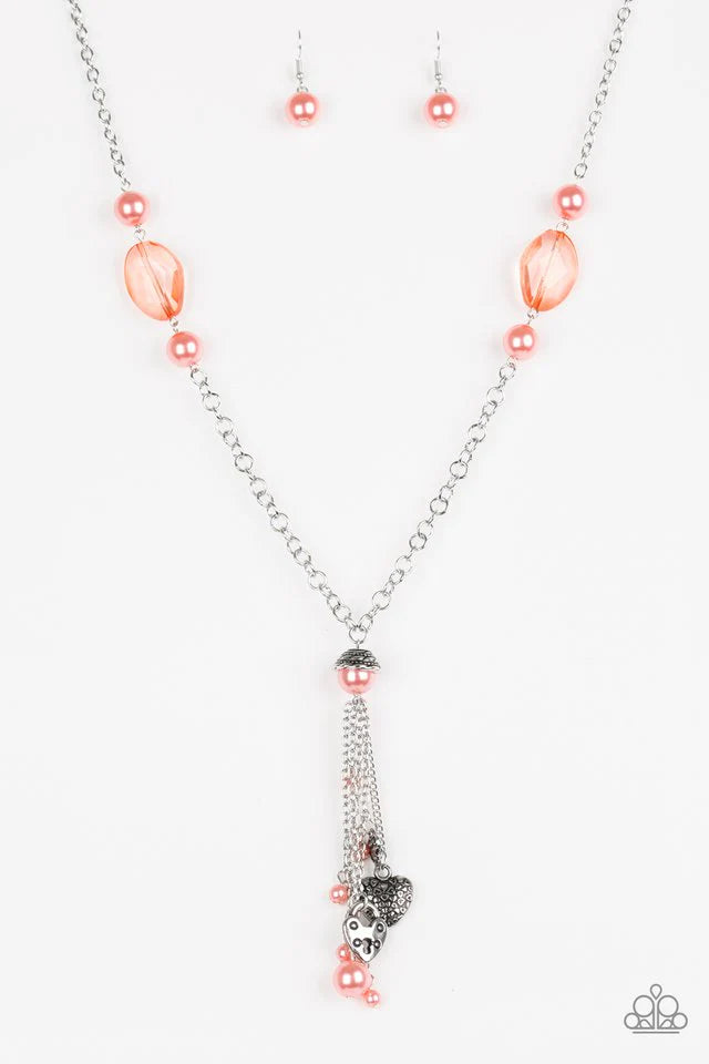 Paparazzi Necklace ~ Heart-Stopping Harmony - Orange