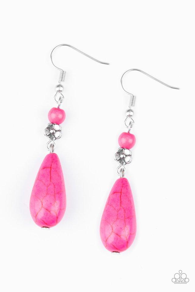 Paparazzi Earring ~ Sandstone Sunflowers - Pink