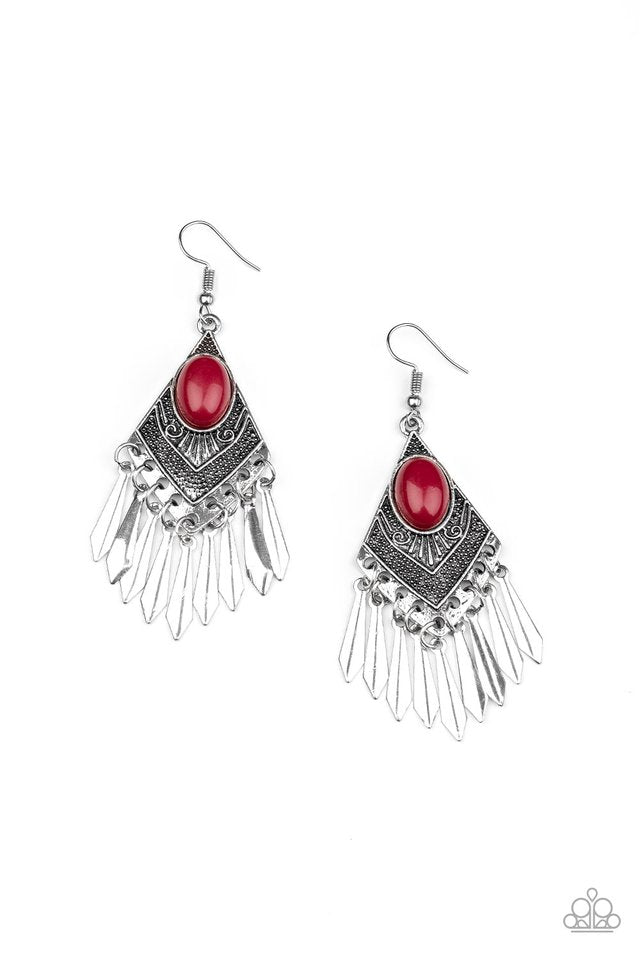 Modern Monte Carlo - Red Earrings - Paparazzi Accessories – Five