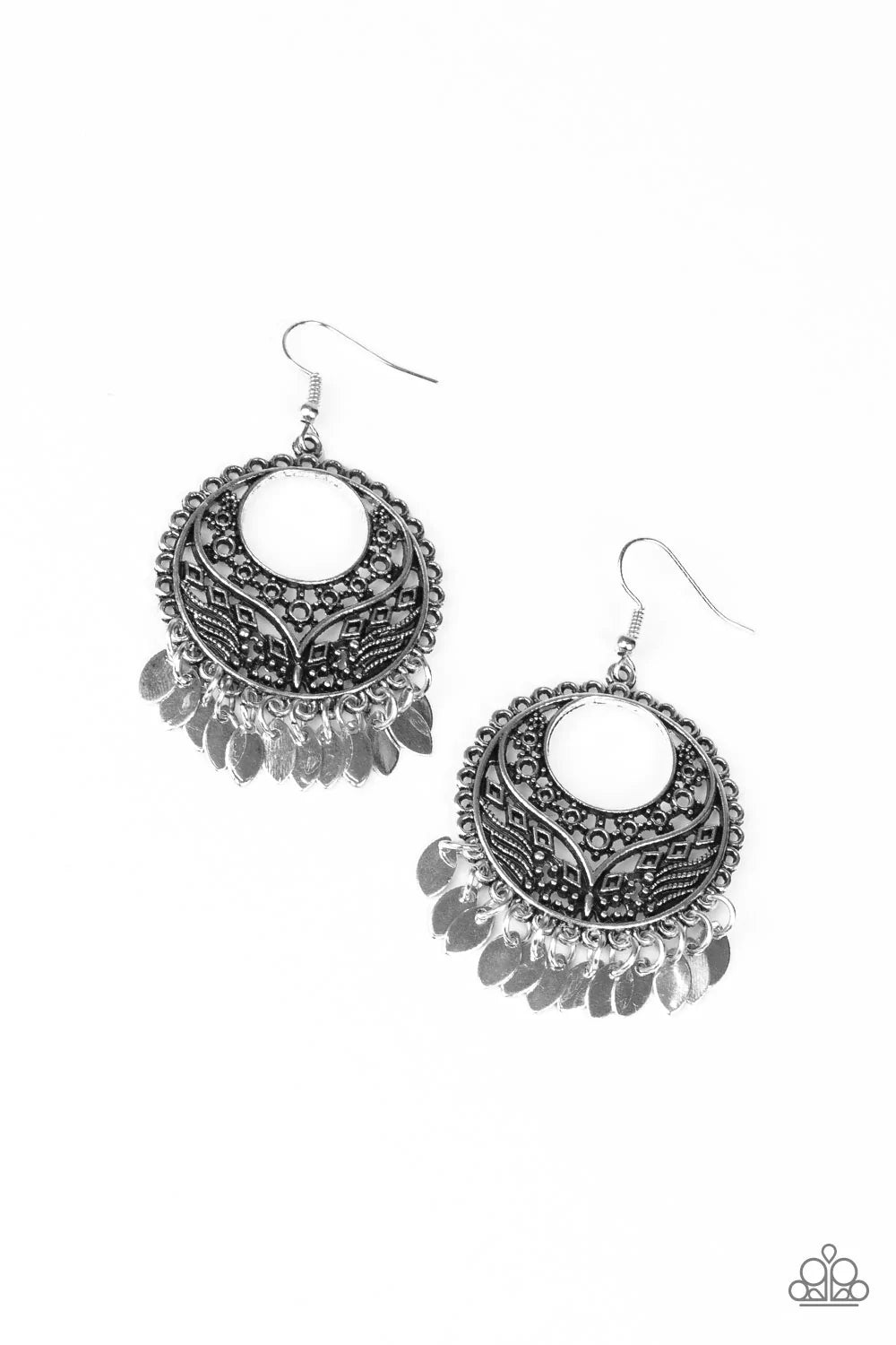 Paparazzi Earring ~ Far Off Horizons - Silver
