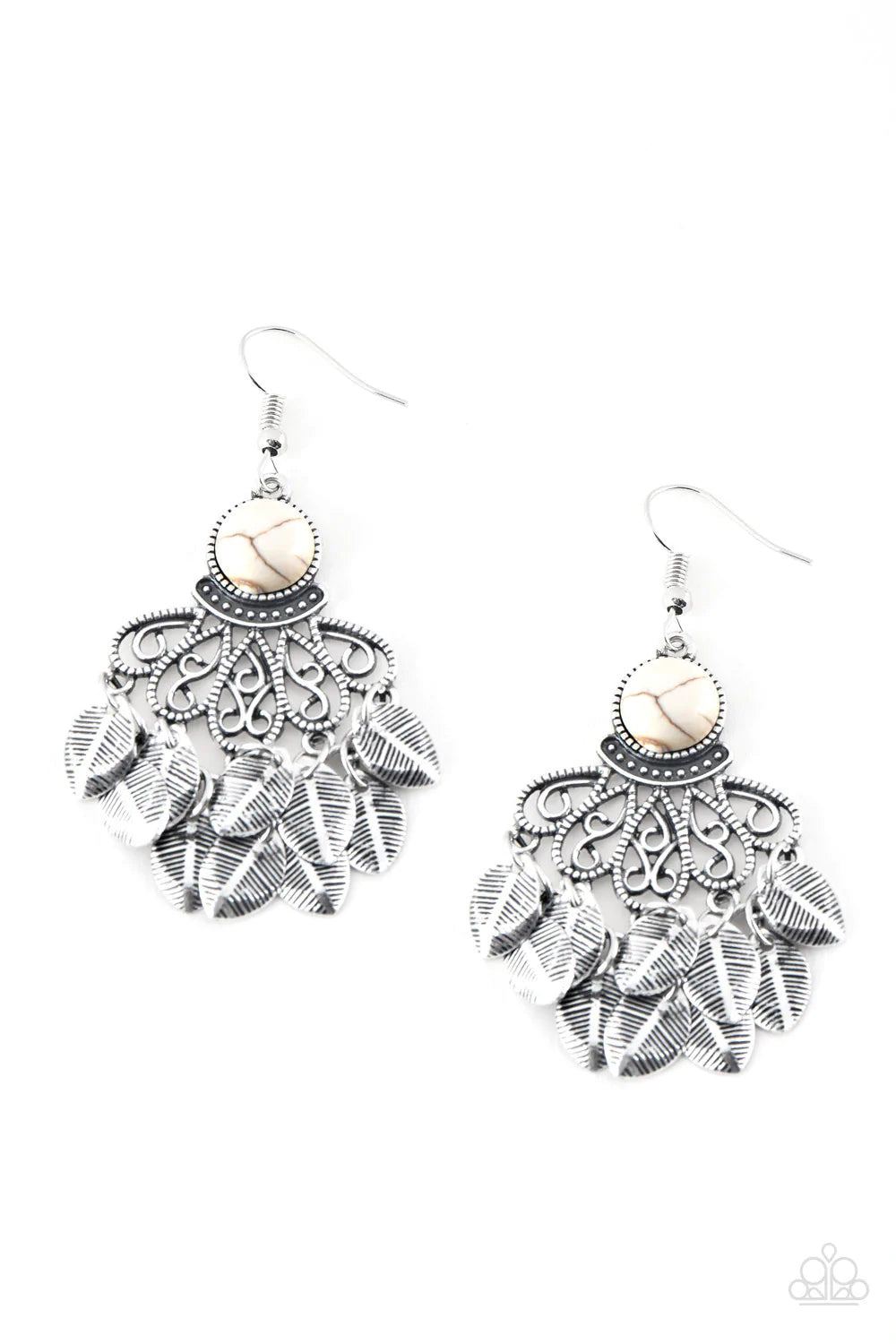 Paparazzi Earring ~ A Bit On The Wildside - White