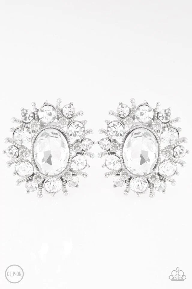 Paparazzi Earring ~ Serious Star Power - White