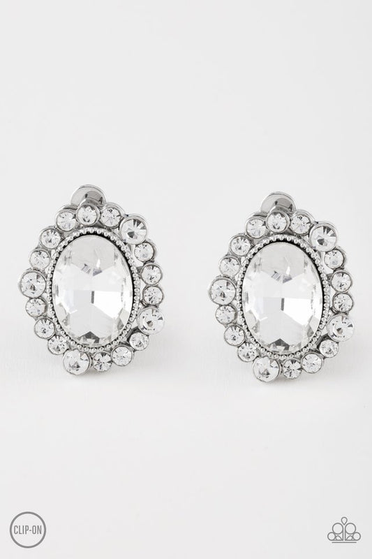 Hold Court - White - Paparazzi Earring Image