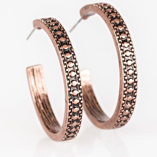 Paparazzi Earring ~ Playfully Peruvian - Copper