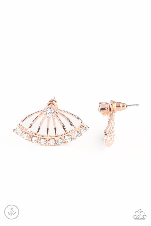 Paparazzi Earring ~ Disco Drama - Rose Gold