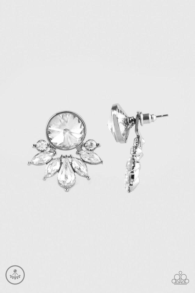Paparazzi Earrings - Radically Royal - White