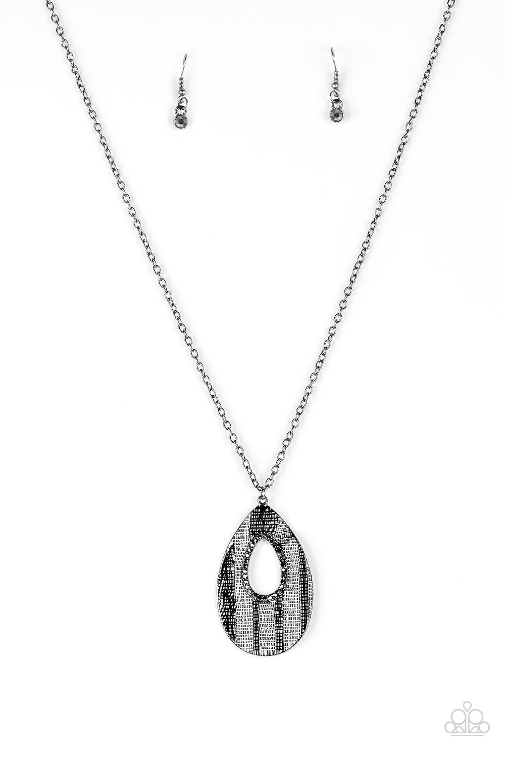 Paparazzi Necklace ~ Stop, TEARDROP, and Roll - Black