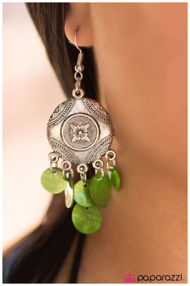 Paparazzi Earring ~ So Far, So Good - Green