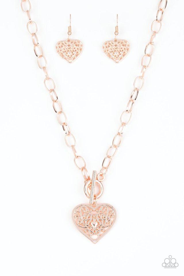 Paparazzi Necklace ~ Victorian Romance - Rose Gold
