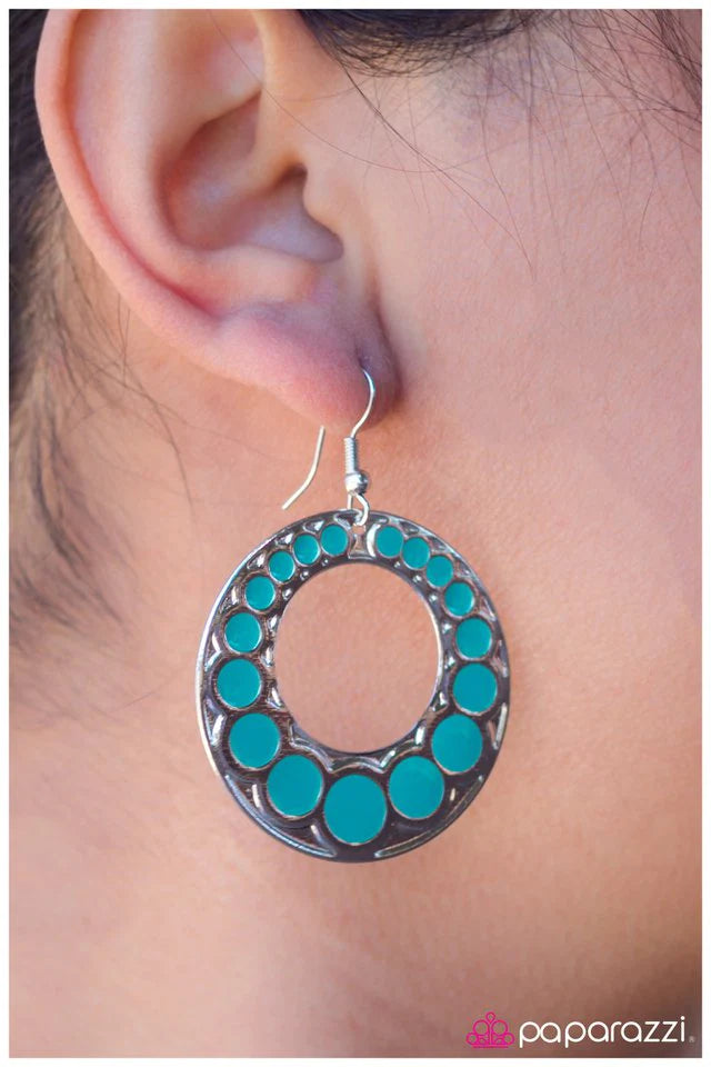 Pendiente Paparazzi ~ Vine, vi, conquisté - Azul