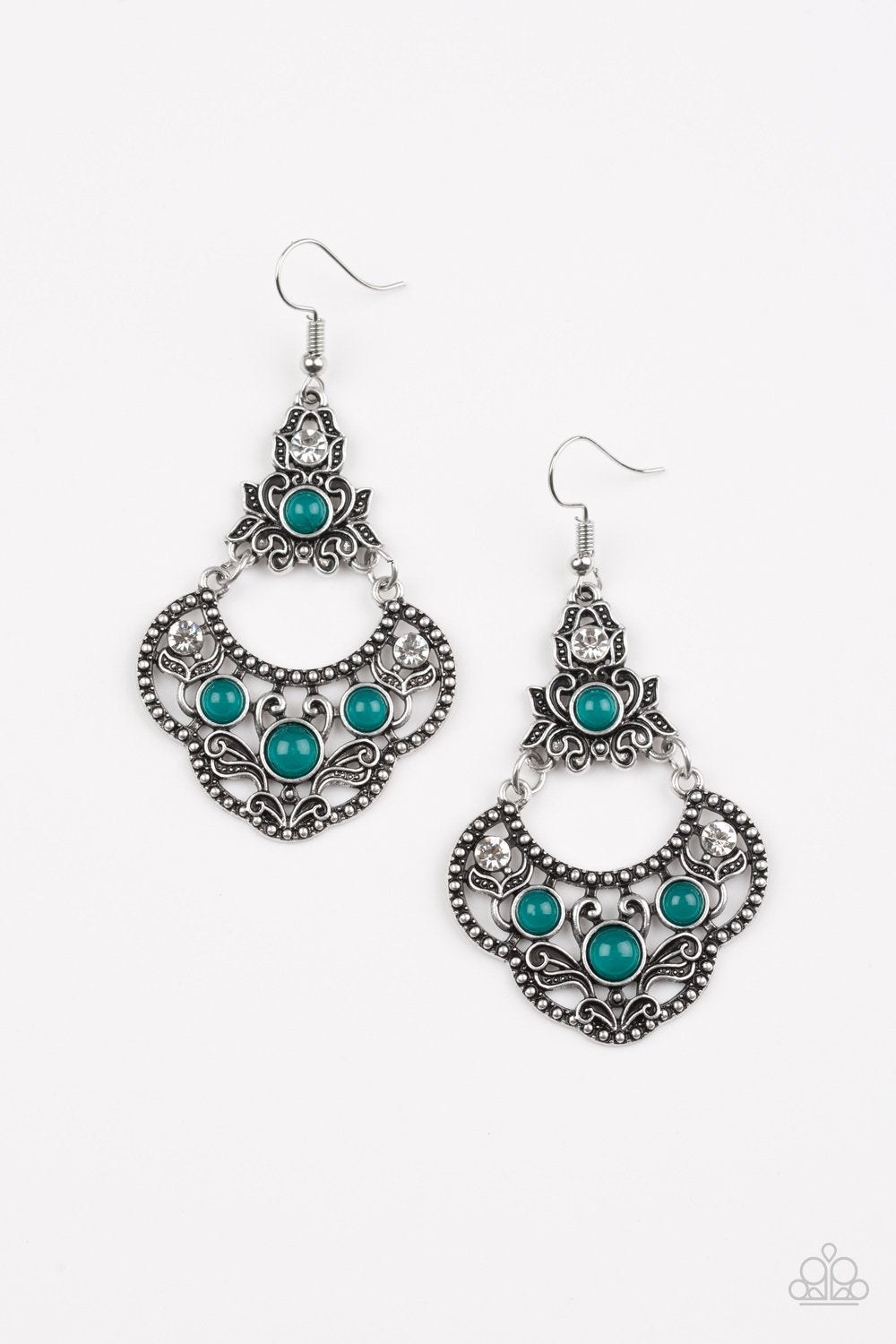 Paparazzi Earring ~ Garden State Glow - Green
