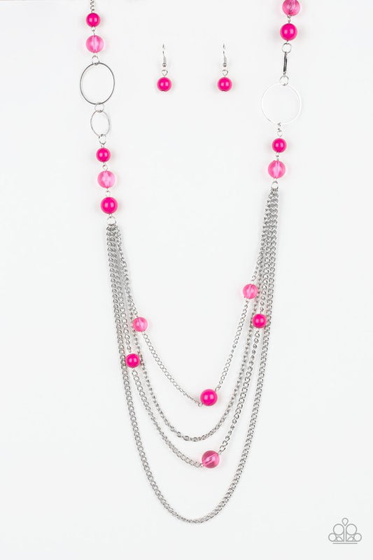 Bubbly Bright - Pink - Paparazzi Necklace Image
