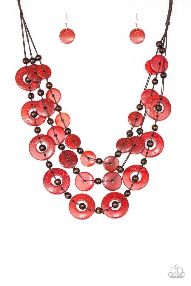 Paparazzi Necklace ~ Catalina Coastin - Red