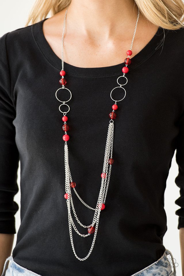 Bubbly bright store red necklace