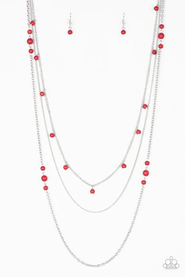 Paparazzi Necklace ~ Laying The Groundwork - Red