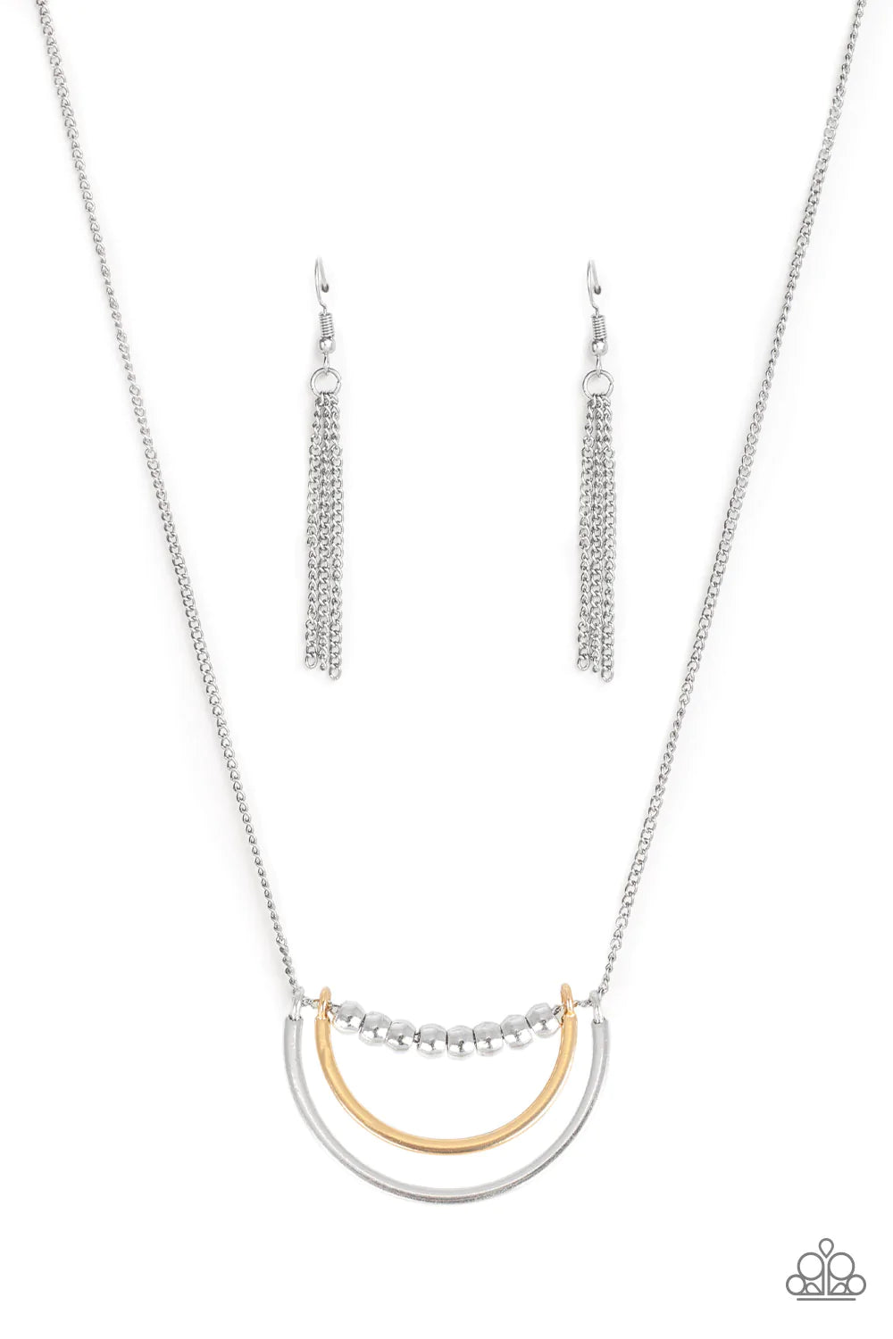Collar Paparazzi ~ Arcos artificiales - Plata