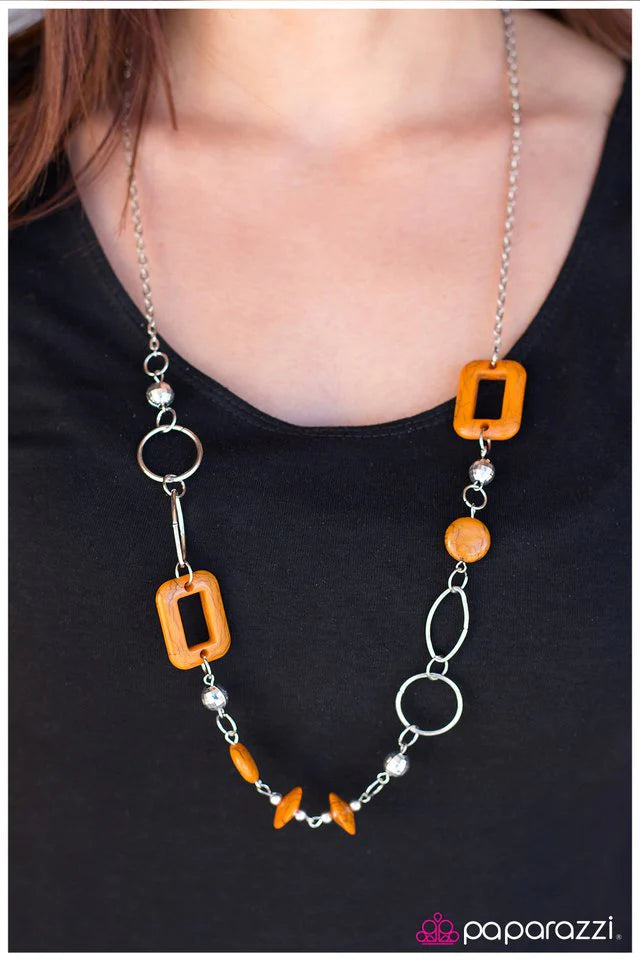 Paparazzi Necklace ~ Just Around the Corner - Orange
