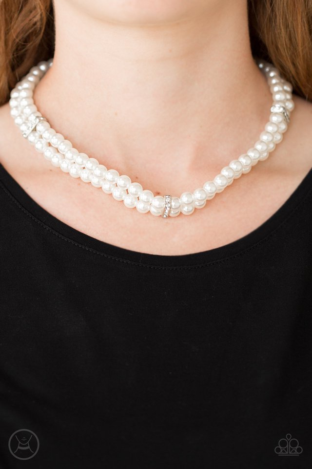 Paparazzi Necklace ~ Put On Your Party Dress - White Paparazzi Necklace ~ Put On Your Party Dress - White
